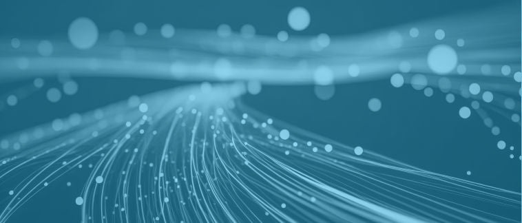 blue monochromatic visual with rounded lines and spheres