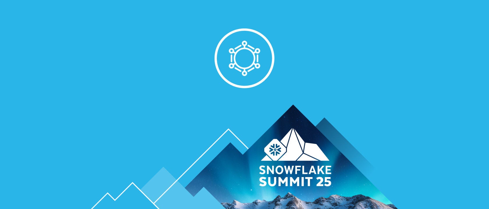 Snowflake Summit 2025 logo with the collaboration icon on a blue background