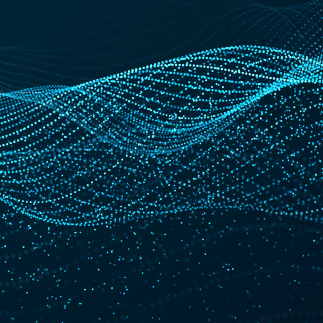  dark blue background with lighter blue dotted wave pattern