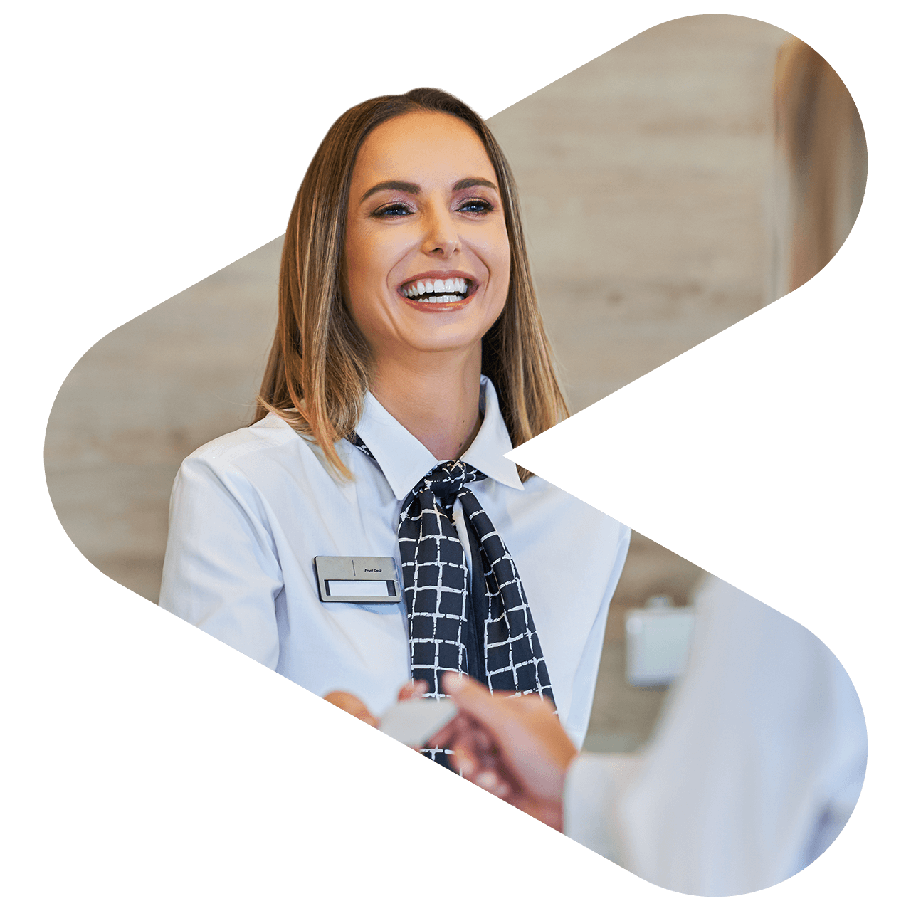 Flight attendant at an airport