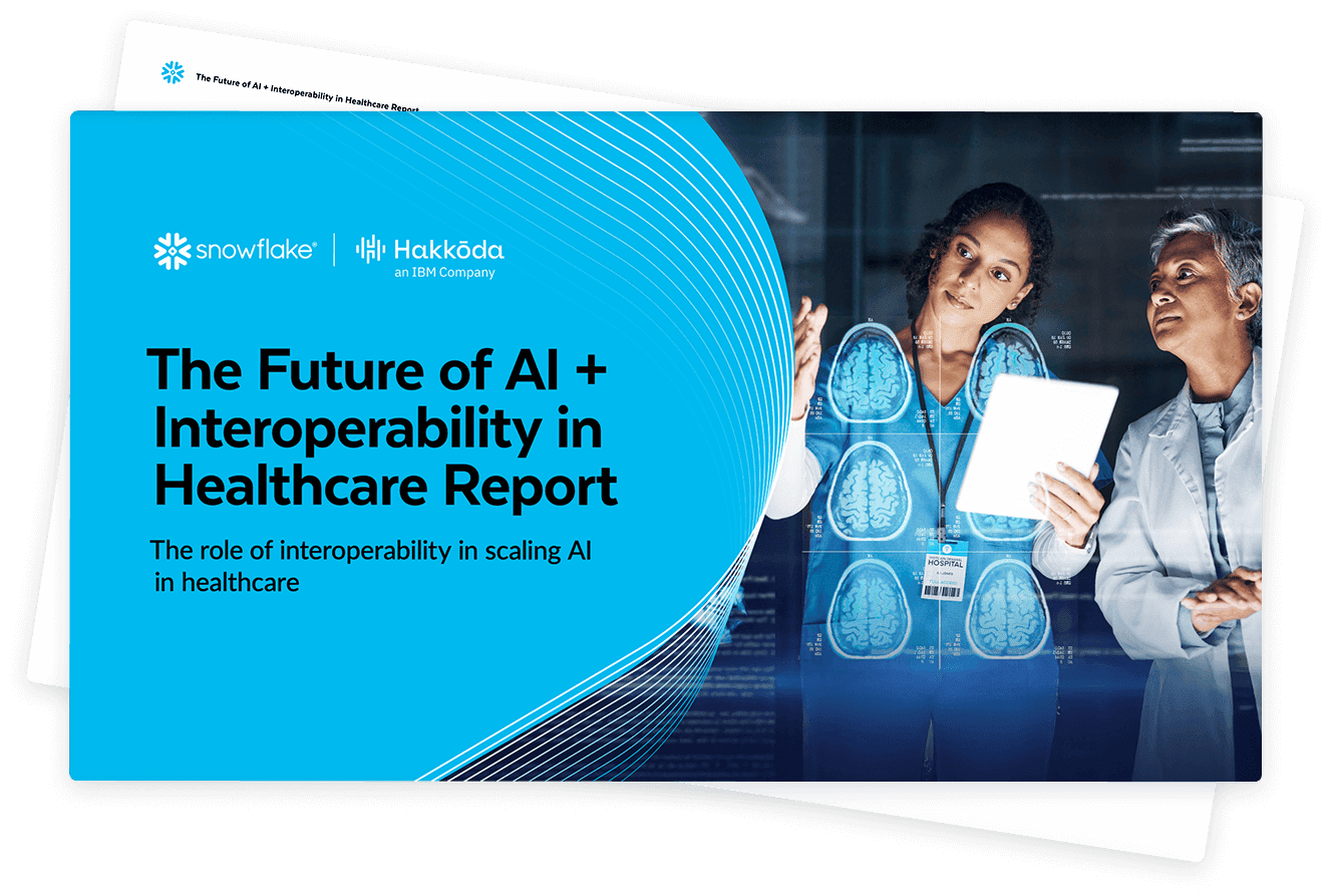 cover image of the future of AI + interoperability in healthcare report
