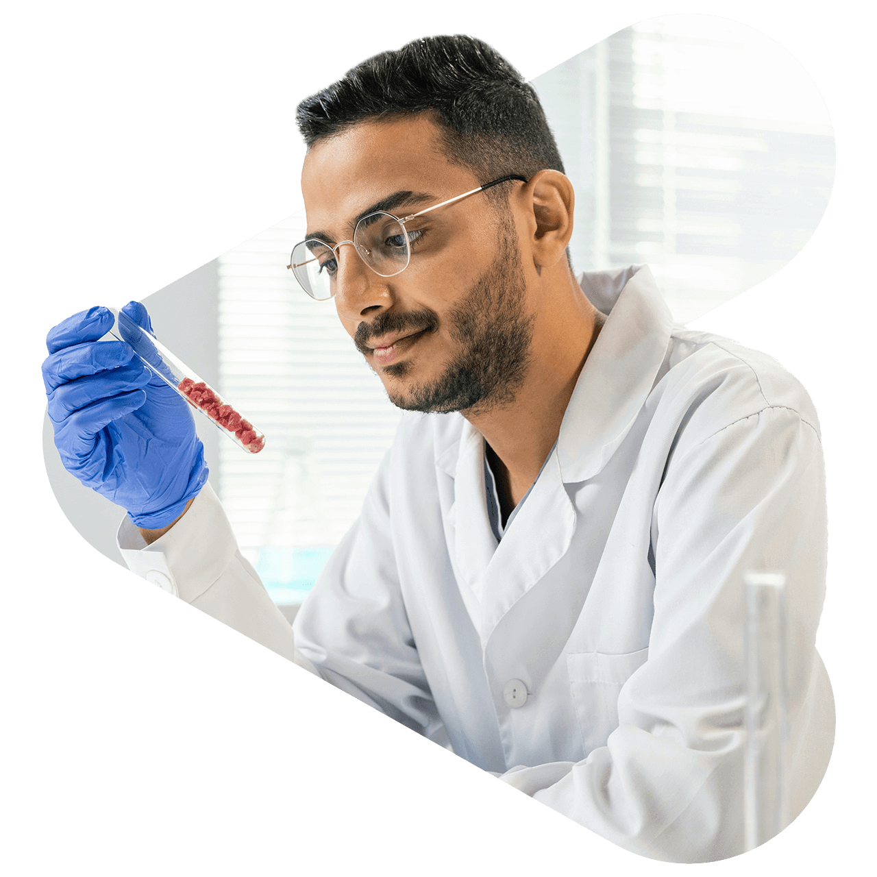 doctor looking at lab test