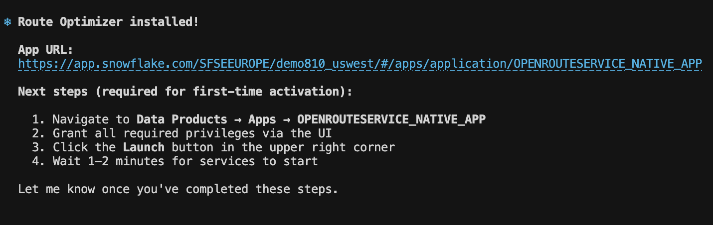 Route Optimizer Installed Successfully