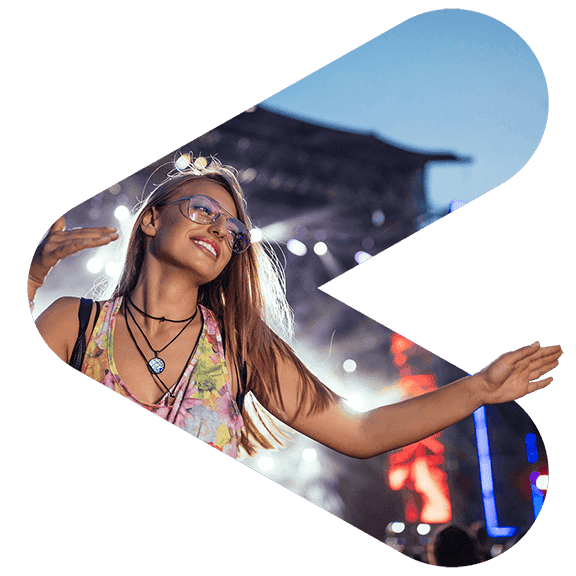 Woman outside at a music festival