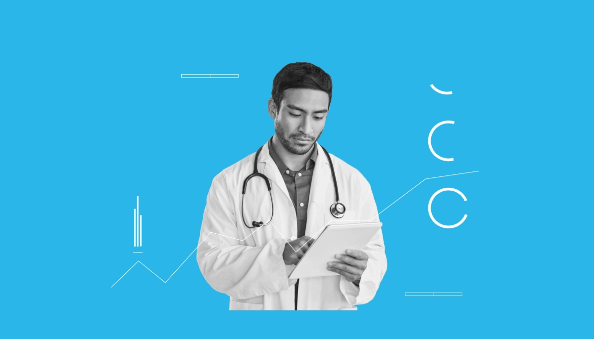 doctor looking at clipboard